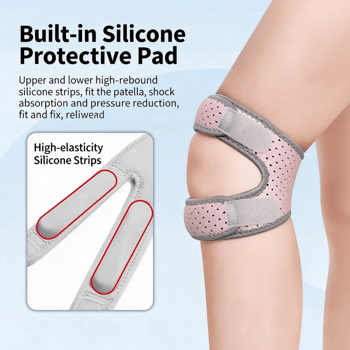 Upgraded Dual Patella Knee Strap With Silicone Pad