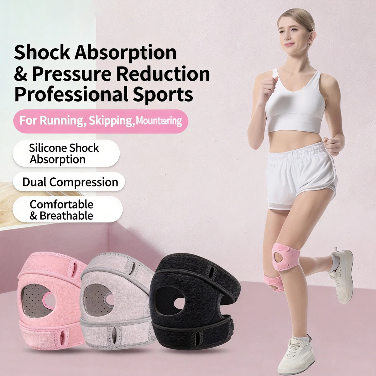 Patella Knee Strap With Silicone Shock Absorption