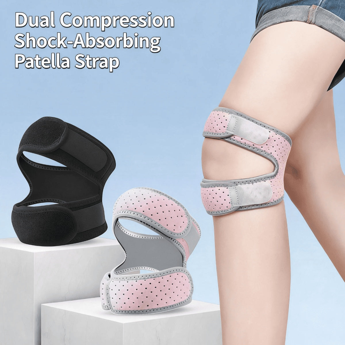 Upgraded Dual Patella Knee Strap With Silicone Pad